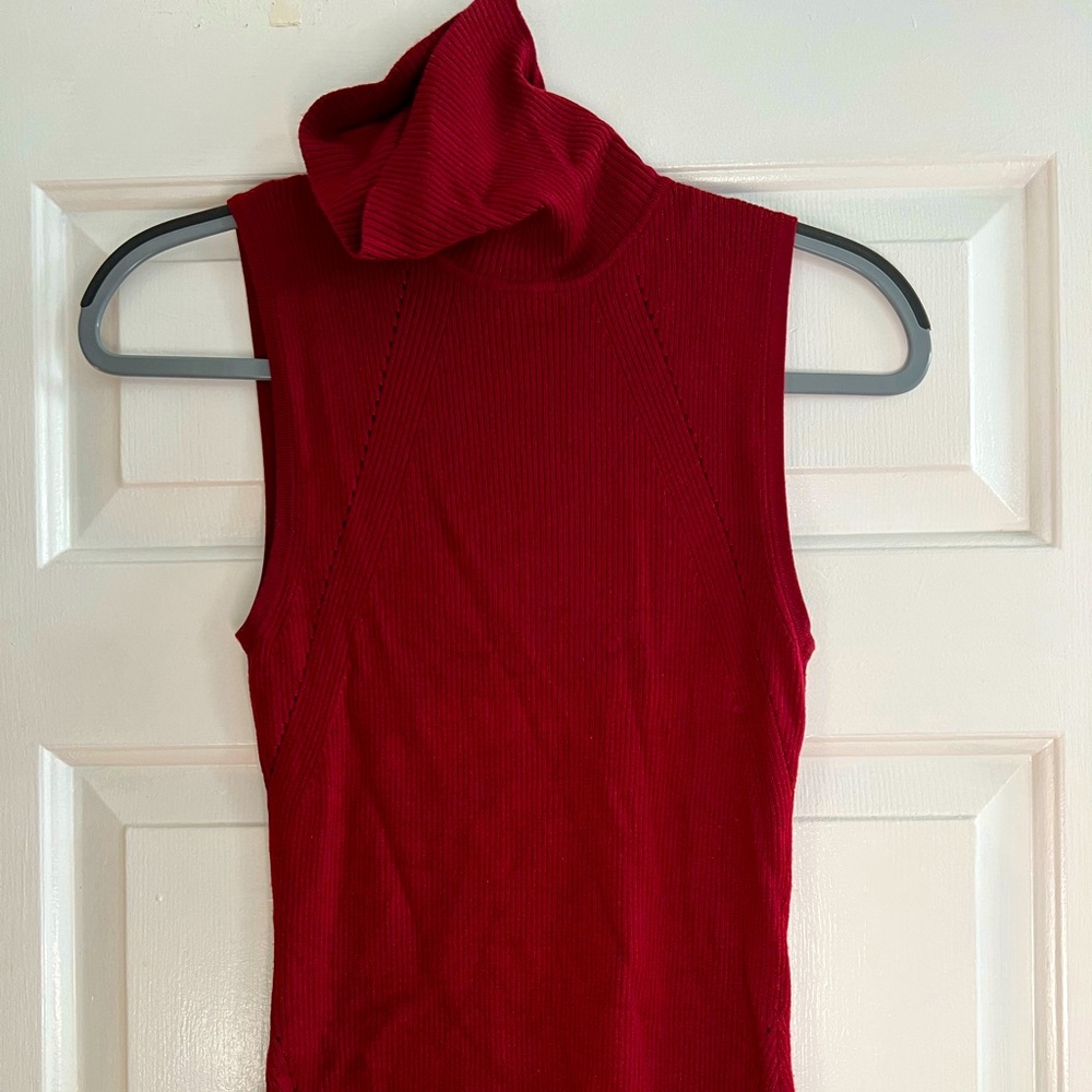 WHBM Sleeveless Turtleneck Sweater Top